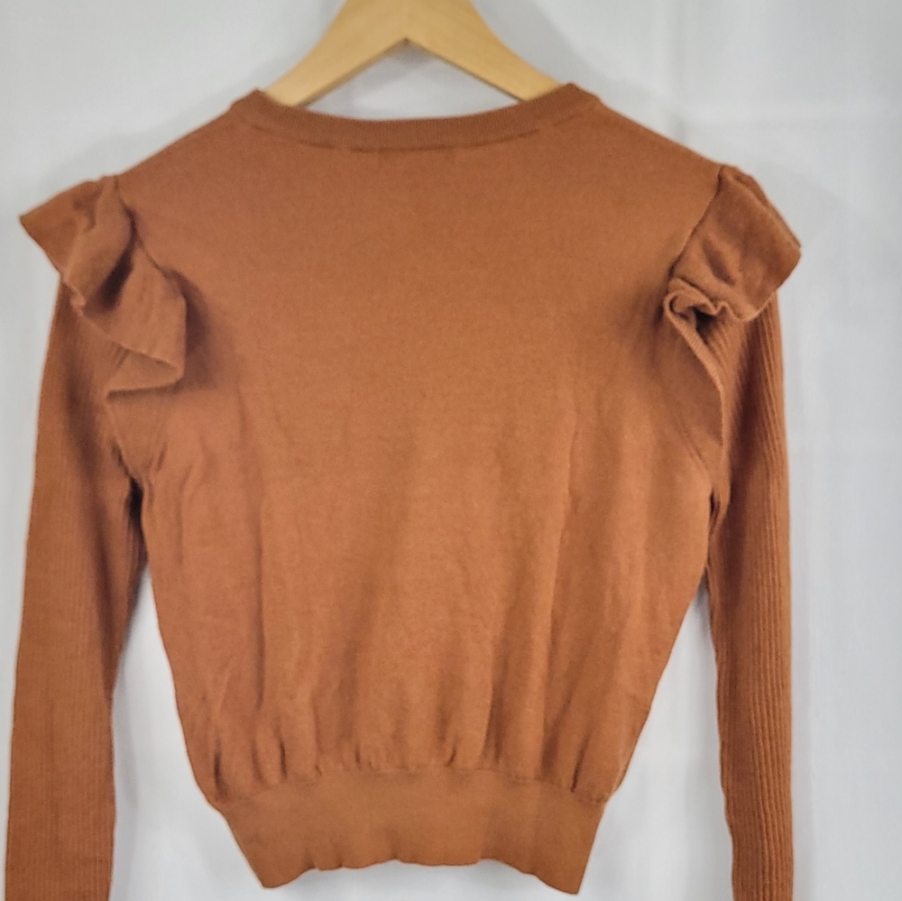Opening Ceremony Rust Ruffle Sweater - Picture 8 of 9